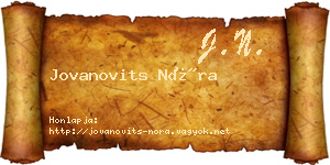 Jovanovits Nóra névjegykártya